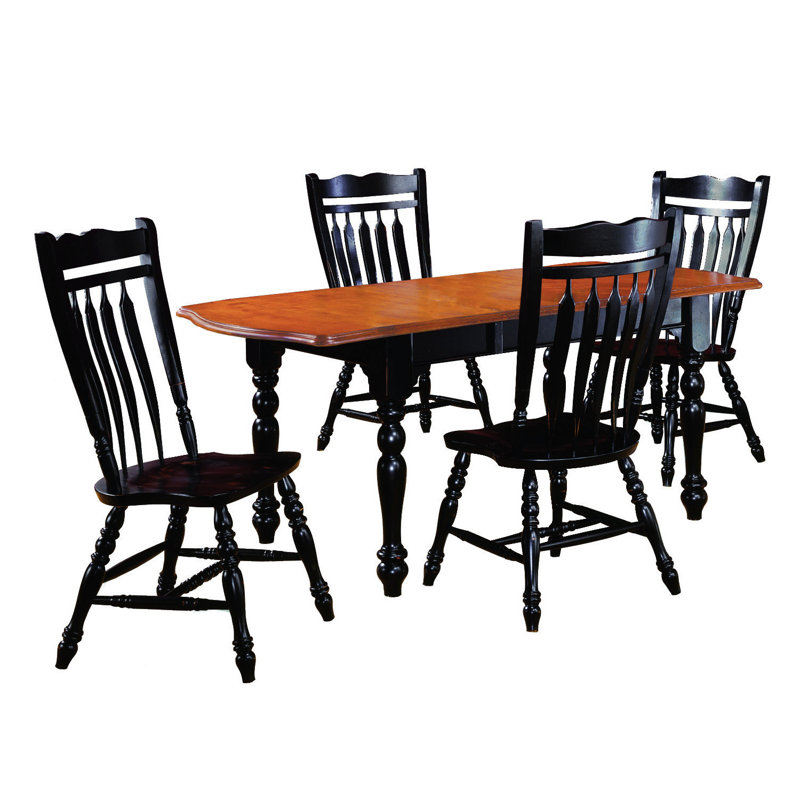 Azizi Solid Wood Top Four Leg Dining Set