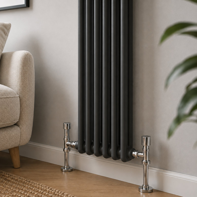 Uxbridge Vertical Traditional Colosseum Radiator, 1800mm H x 290mm W x 100mm D, Anthracite