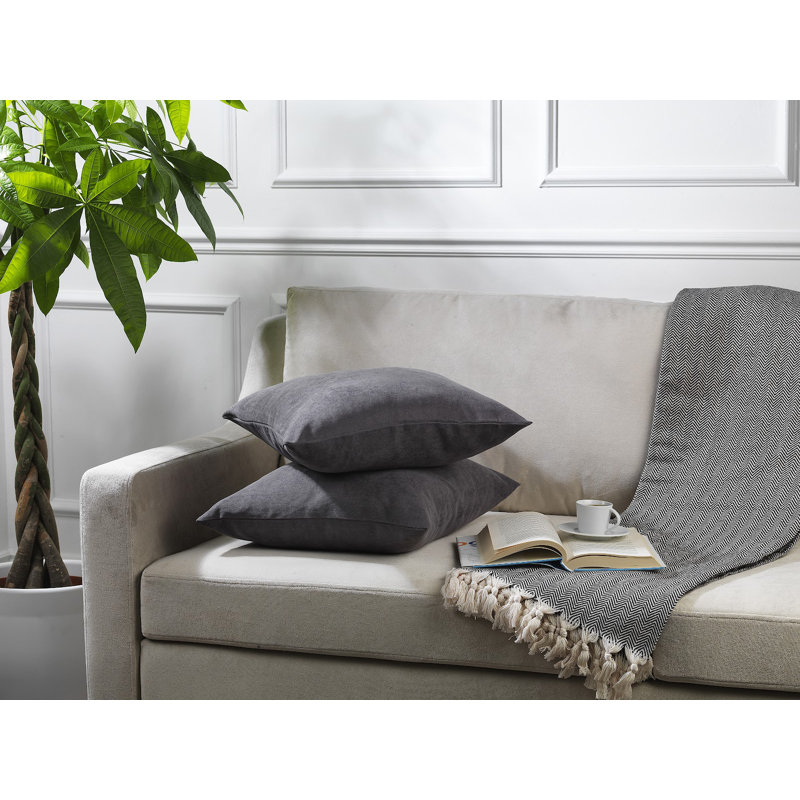 Housses de coussin décoratif, H 14 po x l 14 po, Gris