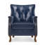 Fauteuil d'appoint Redi 29,5 po (75 cm) de largeur en cuir véritable avec dossier capitonné, idéal pour le salon, la chambre ou le bureau.-129161157