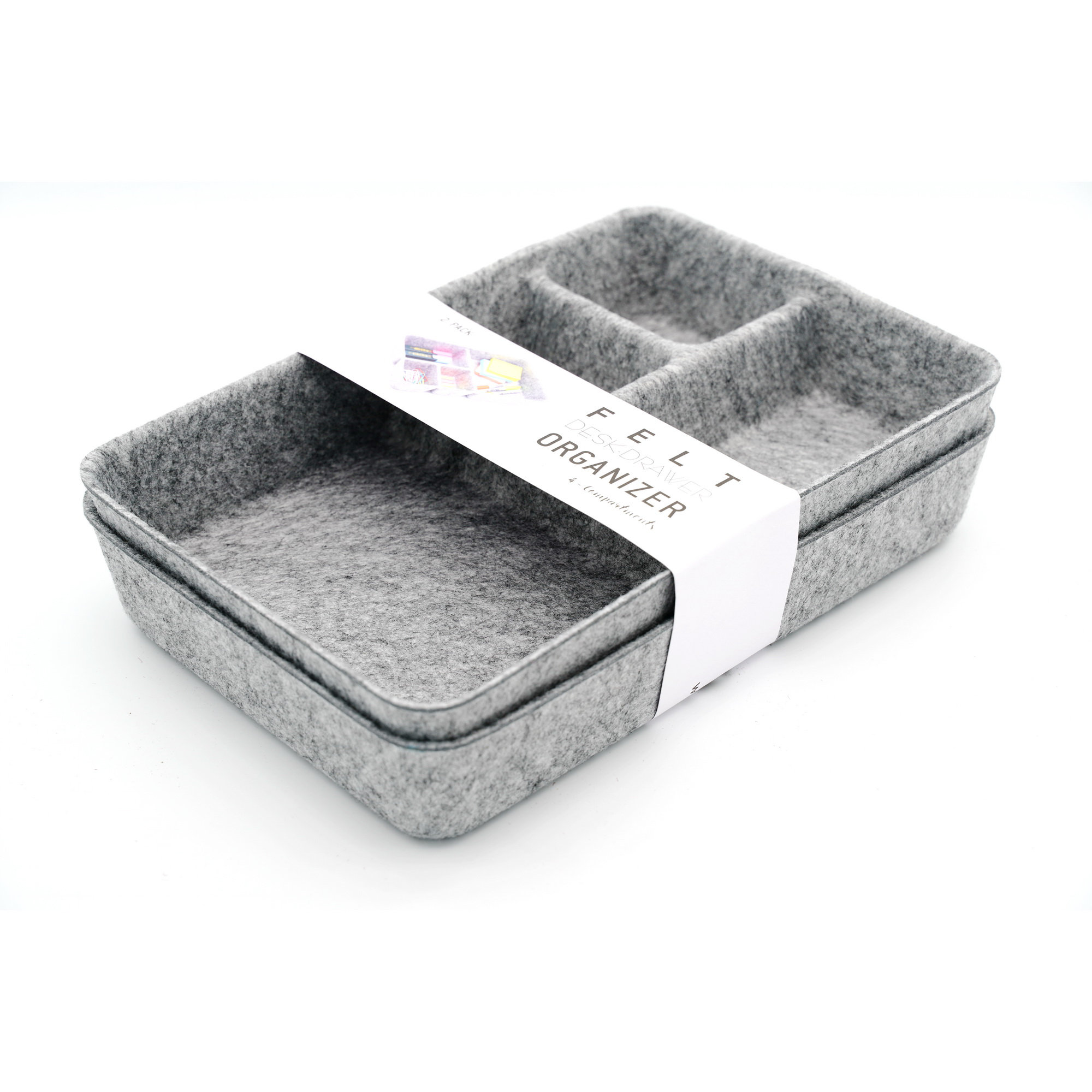 Anadia 3'' H x 8.1'' W x 12'' D Organizer Set, Gray x 2