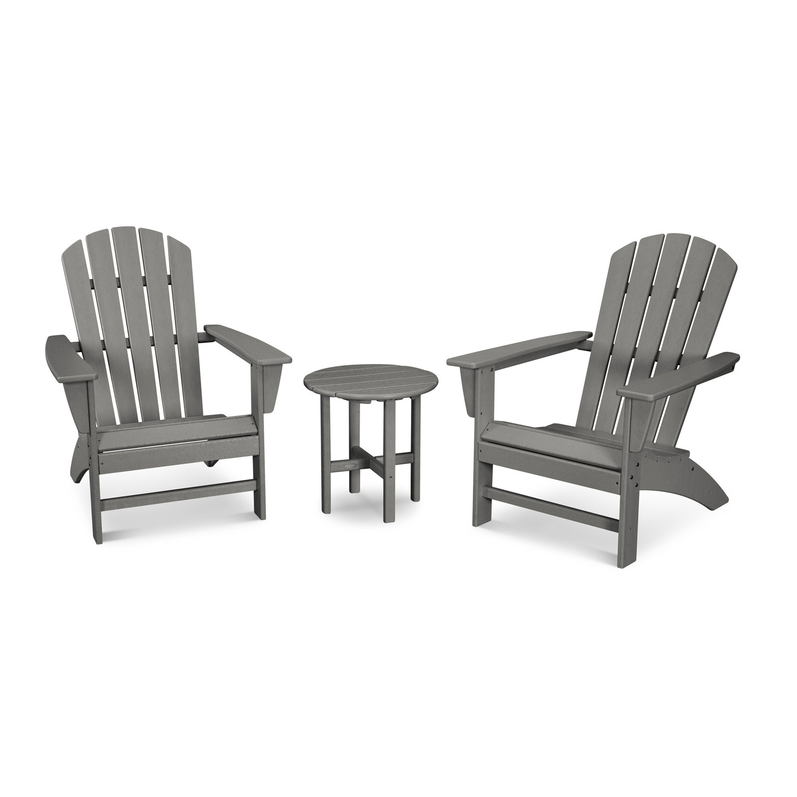 Nautical 3-Piece Adirondack Set, Slate Gray