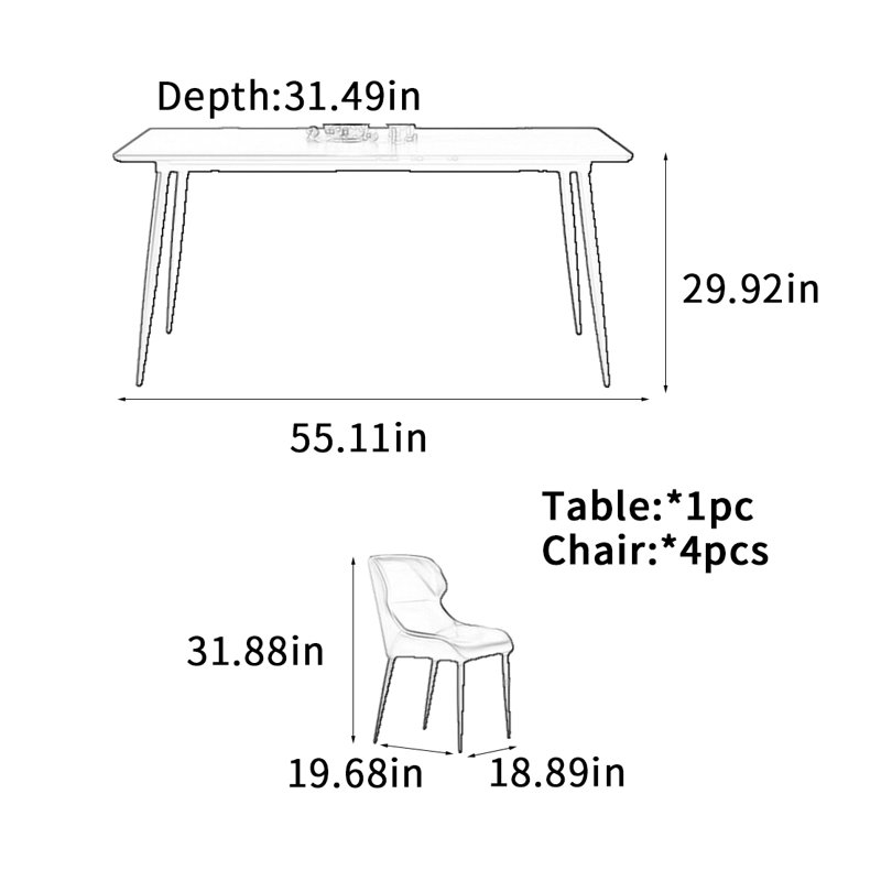 Dorota, 5, H 29,92 po x L 55,11 po x l 31,49 po