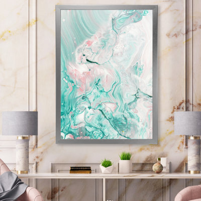«Green And Pink», reproduction d'art encadrée sur toile