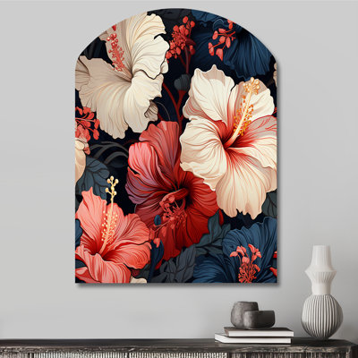 Cissie - Floral Asymmetrical Wall Art - Arch Shape