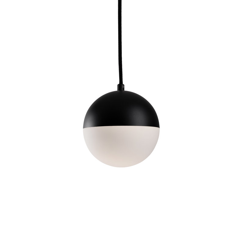 Luminaire suspendu sphère 1 lumière Monae, H 6 po x l 6 po x P 6 po, Métal noir