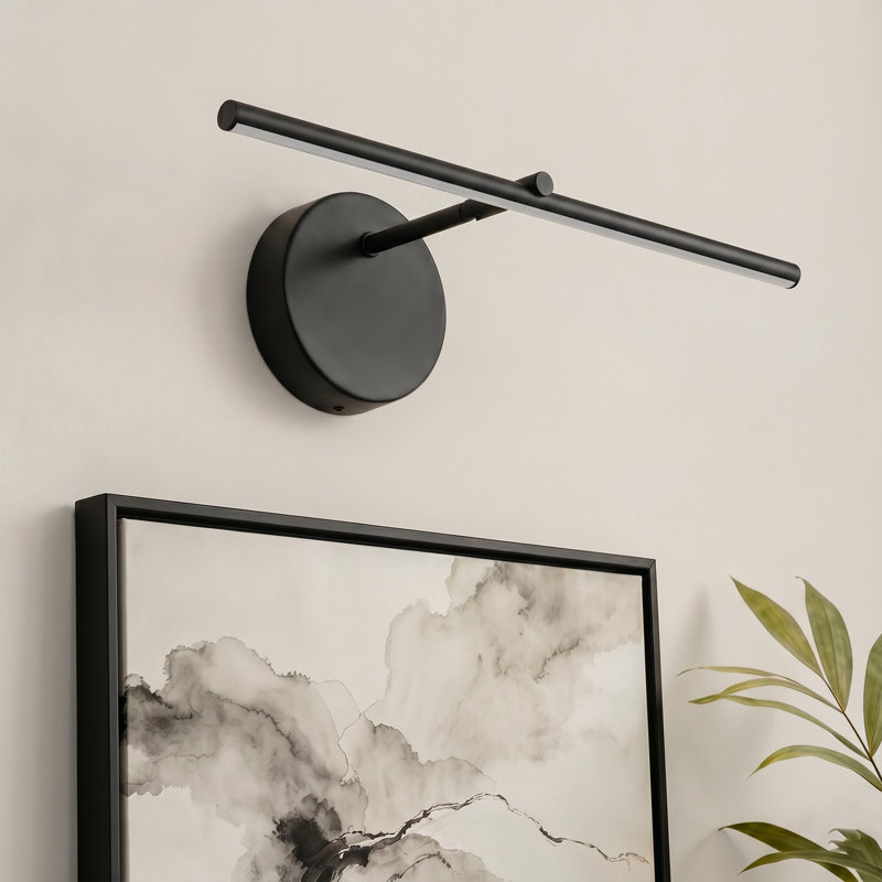 Applique murale à 1 lumière DEL à intensité variable avec 5 lumières réglables Ebern Designs, Noir mat