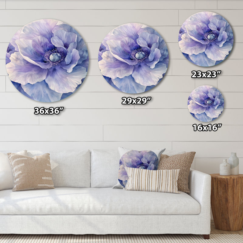 Pivoine douce lavande douce étreinte II - décoration murale mauve traditionnelle, H 16 po x l 16 po