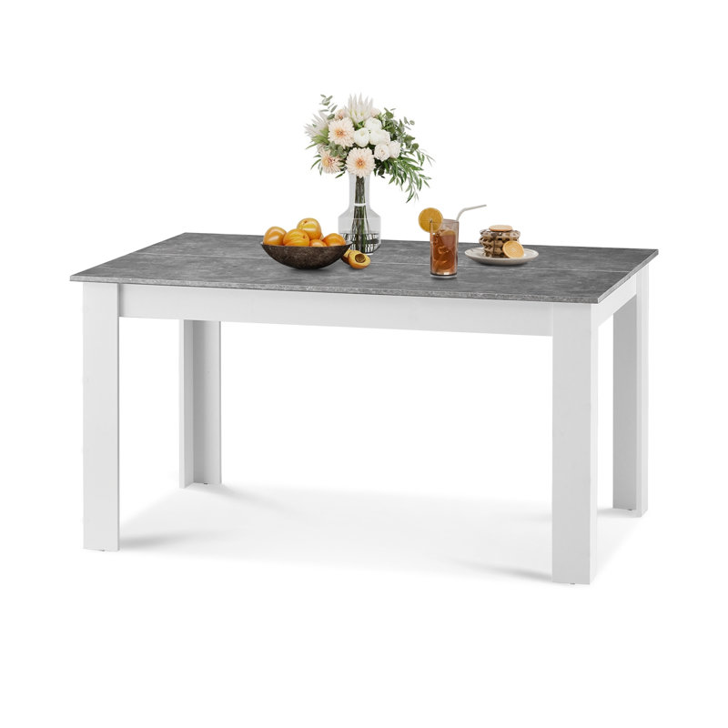 120X80x75cm/ 138x90x75cm Dining Table, Greywhite, 75cm H x 120cm W x 80cm D