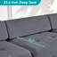 Canapé modulaire velours capitonné modulaire, gris foncé-1119169399