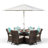 Karas 6 Seater Dining Set with Cushions and Parasol-39926004
