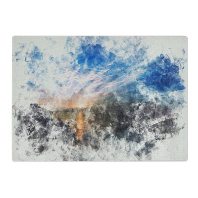 Beautiful Sunrise Watercolour Chopping Board