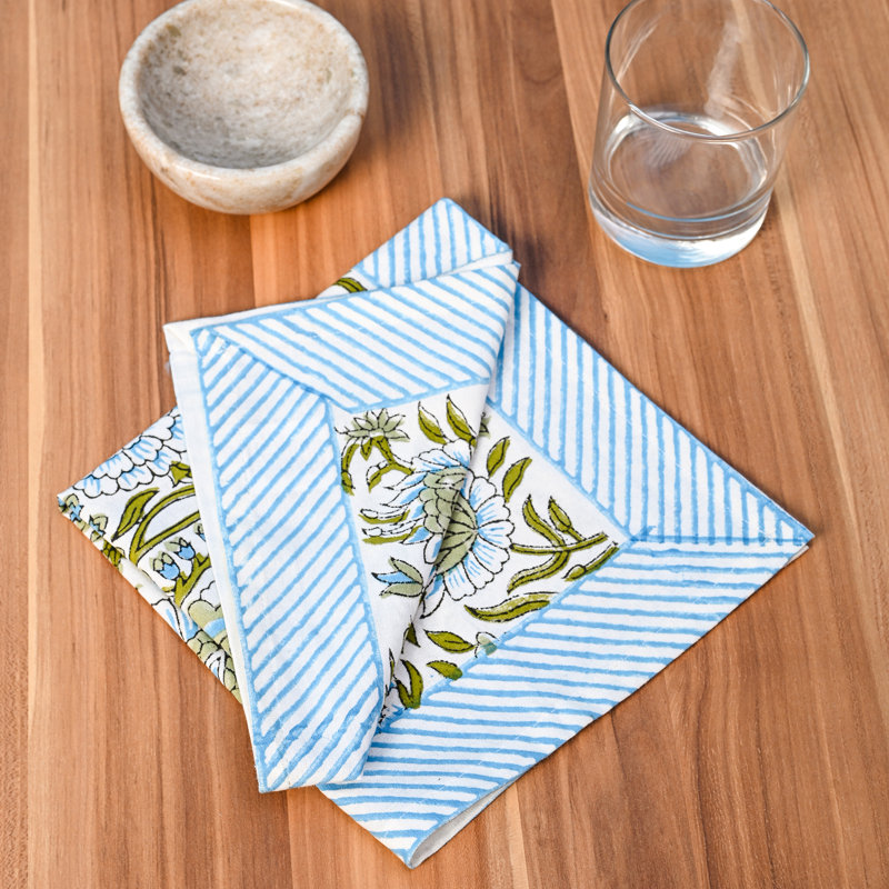 Ensemble de 4 serviettes de table en coton Daphne