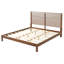 Structure de lit de qualité supérieure en bois massif de qualité supérieure avec tête de lit, couleur noyer, capacité de 600 lb, pour chambre à coucher moderne, aucun sommier requis, convient à tous les matelas-1582944100-1582944106