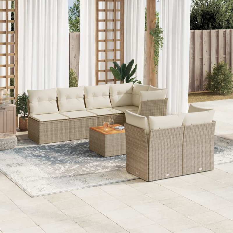 Ensemble de canapé de jardin en rotin PE 8 pièces Vidaxl