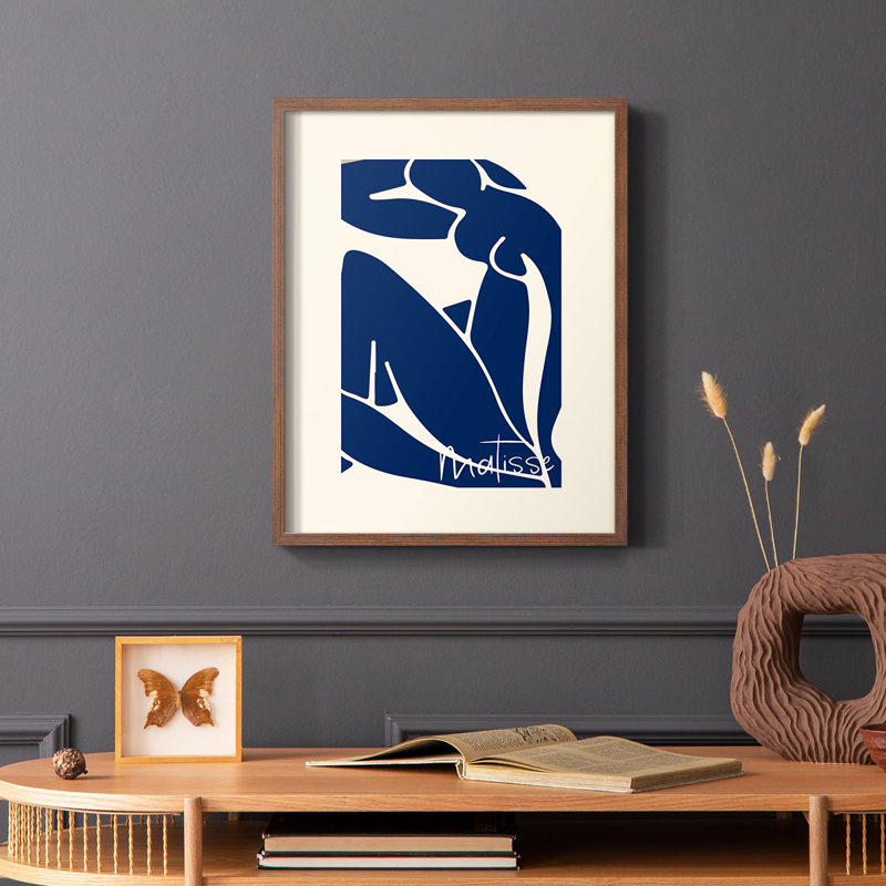Matisse CCCIV Framed Print - Solid Wood, 28" H x 22" W, Brown