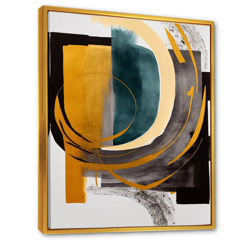 Modern Green Deco IV - Impression sur toile, H 20 po x l 12 po x P 1 po, Toile avec cadre flottant or