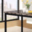 Table de salle à manger en faux marbre stratifié avec structure en métal noir. Idéal pour la salle à manger et le petit-déjeuner. 30 po x 48 po et 30 po de hauteur. Assemblage requis avec plateau en marbre. Zone d'options élégante.-1018083099