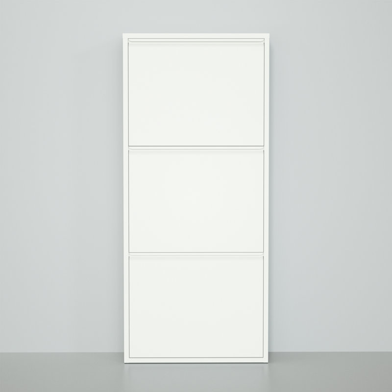 Metal Shoe Rack 3 Drawers, White