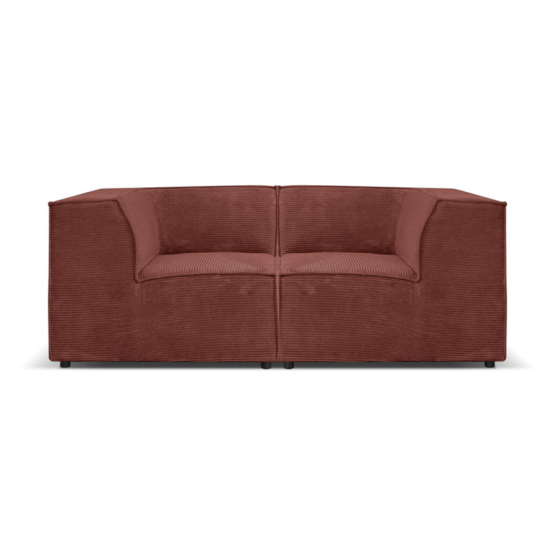 Milhouse 2 Seater Corduroy Loveseat Sofa, Burn Dirty Pink