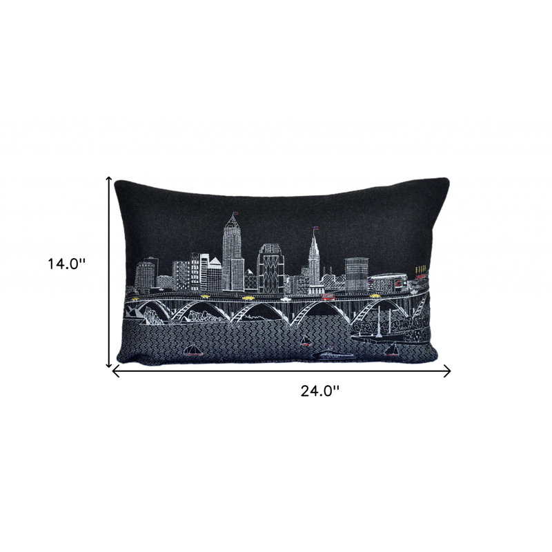 Coussin lombaire 24 po NYC, Noir