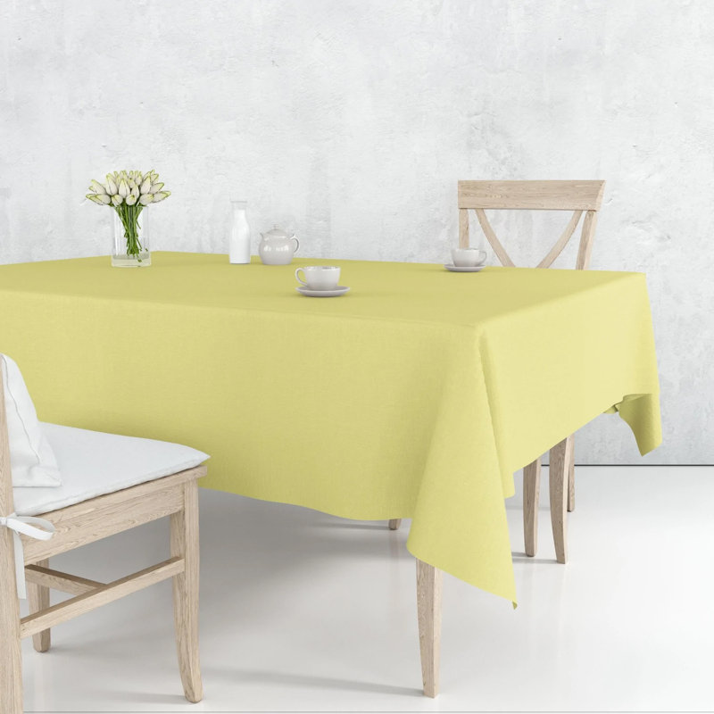 Disposable Plastic Premium Tablecloth Heavyweight Rectangle 54" x 108", Yellow, 1