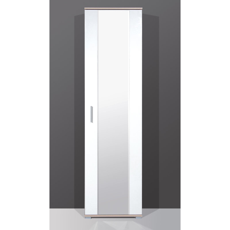 1 Door Wood Wardrobe, White / Rosales