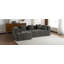 Canapé modulaire de 101,2 po avec canapé à compression complète et canapé modulaire à assise profonde et deux poches latérales pour le salon, gris