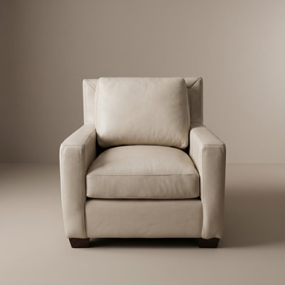 Haven Elegant Leather Accent Cuddle Chair in 100% Leather with Supportive Foam Cushions and Durable 8 Way Hand-Tied Coils