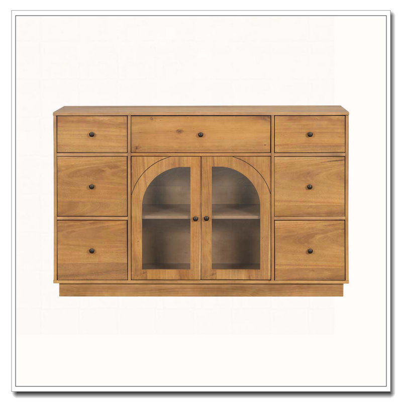 Armoire de rangement 7 tiroirs, Naturel
