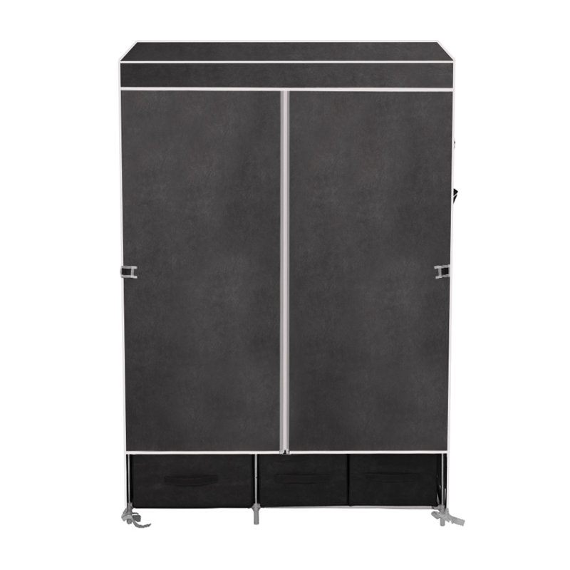 104cm Portable Wardrobe, Black