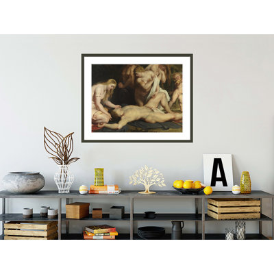 La mort d'Adonis avec Vénus Cupidon et les trois grâces (détail) par Peter Paul Rubens, impression giclée encadrée