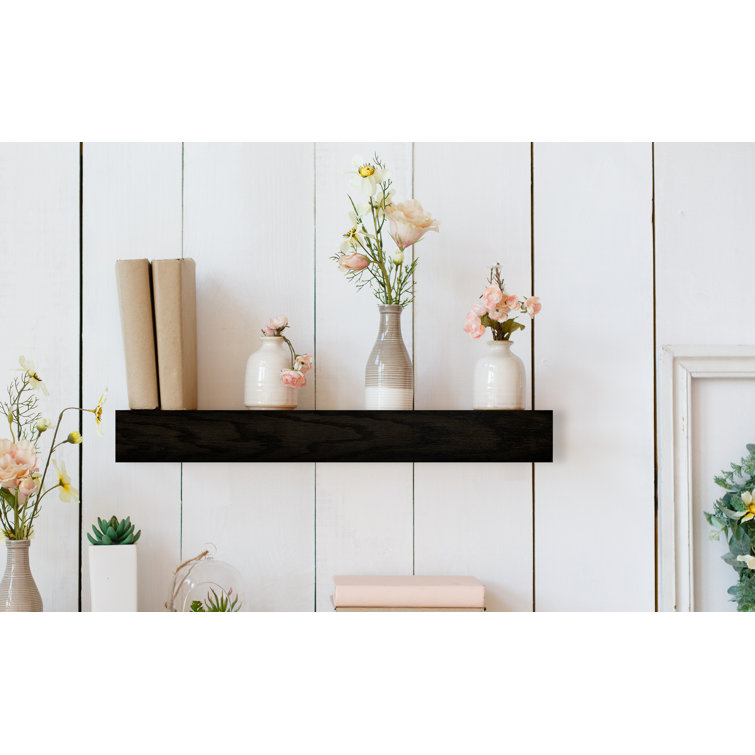 Krystallynn Oak Solid Wood Floating Shelf