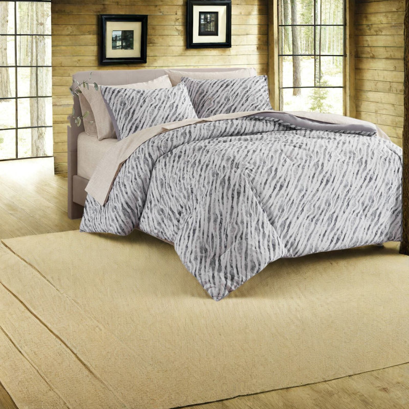 Piece Full Bedding Sets, Polyester Microfiber, Modern Gray Home Comforter Set