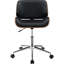 Chaise de bureau noire à hauteur réglable avec garniture en noyer et matériaux durables
