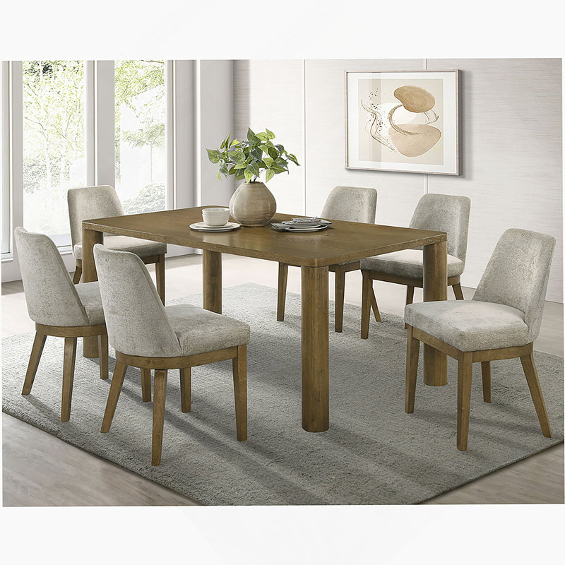 Ensemble de 2 chaises d'appoint rembourrées brun clair clair