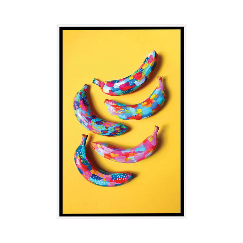 «Banana II» par EttaVee - impression d'art graphique, Toile blanche encadrée, Pas de tapis, H 26 po x l 18 po x P 1,5 po