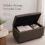 Banc de rangement rembourré de 75 cm (29,5 po), tabouret de maquillage rembourré avec plateau relevable et base en bois pour chambre à coucher-1368469469