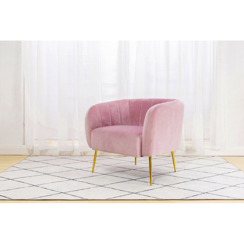 Diego Velvet Armchair, Pink