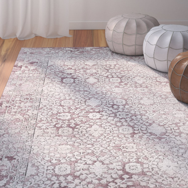 Tapis oriental en viscose rose / beige Phillipston
