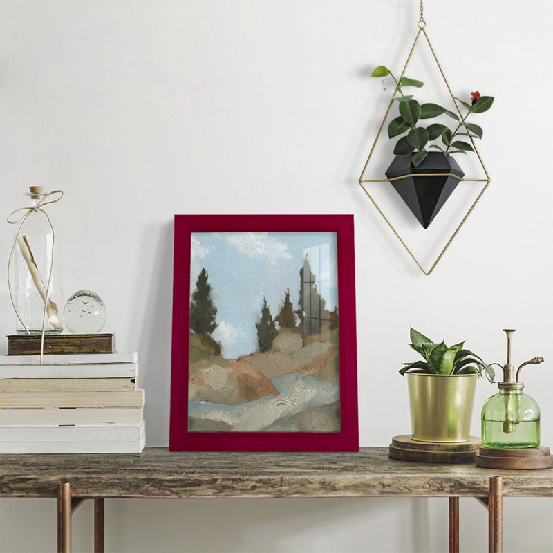West Fourche Trail II sur papier, Rouge, H 11 po x l 9 po x P 1 po