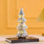 4 arbres de Noël en flocage de table avec base en bois clair
