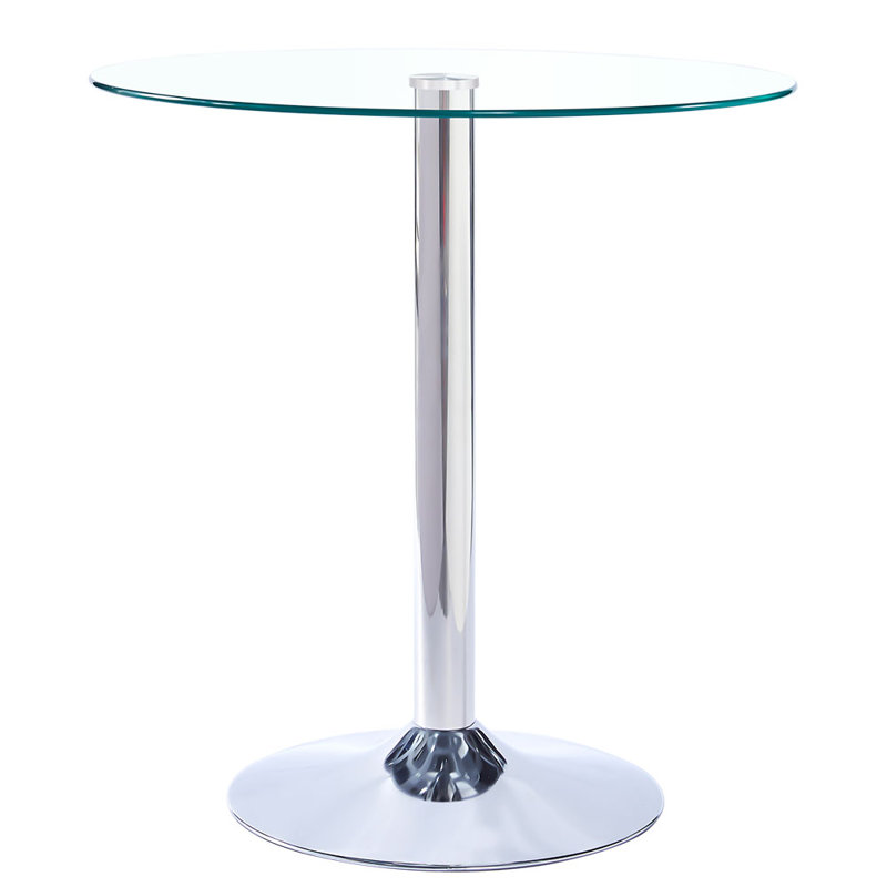 Daphene Round Glass Top Metal Base Dining Table