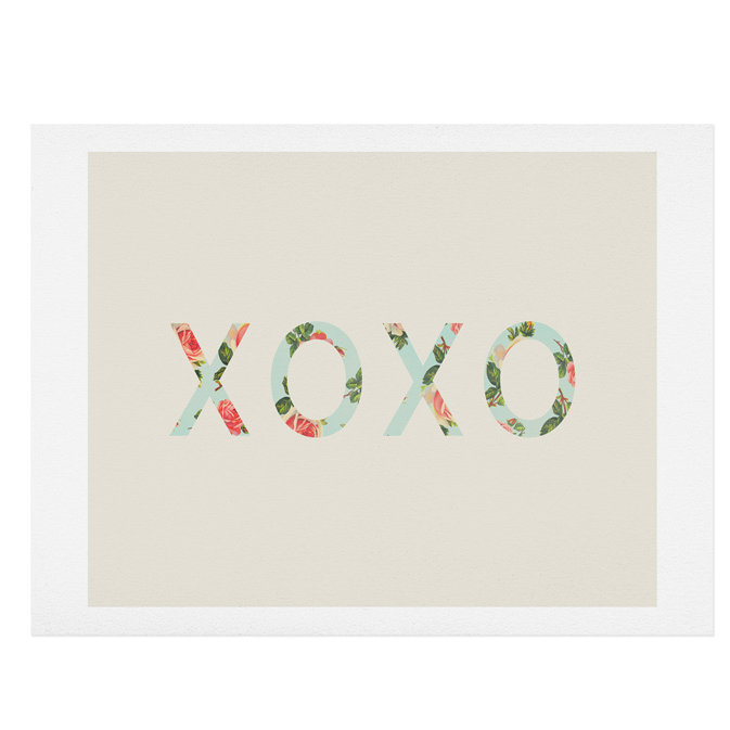 "Floral xoxo" par Allyson Johnson-impression d’art textuel sur papier, H 14 po x l 11 po x P 0,12 po