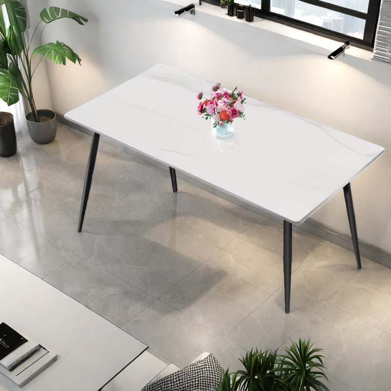 Table de salle à manger élégante et moderne, pierre frittée de 63 pouces pour la cuisine domestique