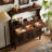 Nut-brown Solid Wood Glass Sideboard