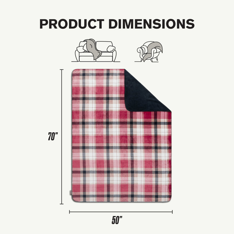 Hunter Reversible Plaid Plush Throw Blankets, Weston