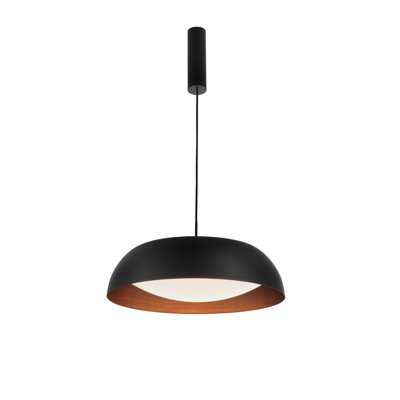 Landon 1 - Light Black /Copper LED Dome Pendant