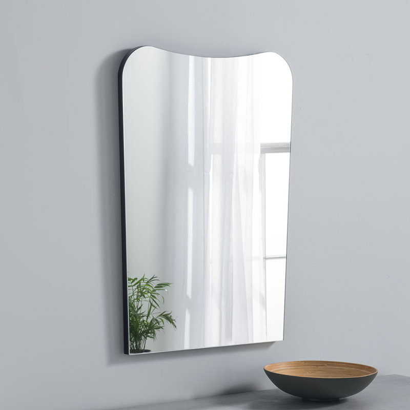 Aksa Asymmetrical Wall Mirror, Black