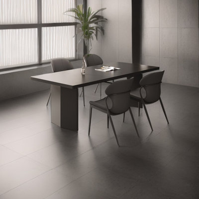 Table de salle à manger moderne en marbre noir minimaliste